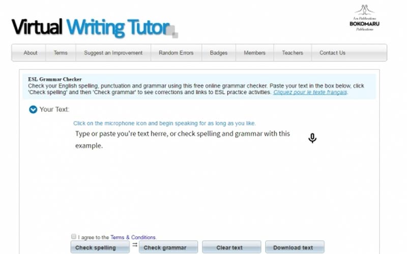 Virtual Writing Tutor là một công cụ miễn phí giúp người dùng sửa lỗi chính tả, ngữ pháp, cấu trúc câu  của họ